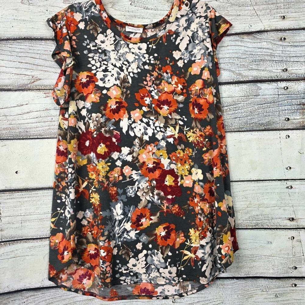 ChicSoul Floral Blouse Womens 2XL Made USA